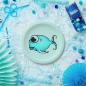 Bord blauw vispapier (Feest)
