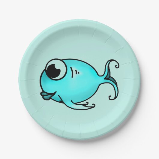 Bord blauw vispapier (Voorkant)