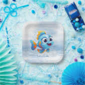 Bord blauw vispapier (Feest)