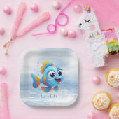 Bord blauw vispapier (Feest)