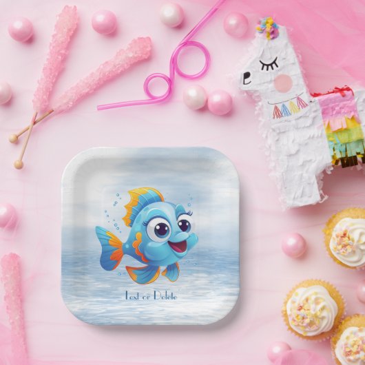 Bord blauw vispapier (Feest)