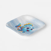 Bord blauw vispapier (Gebogen)