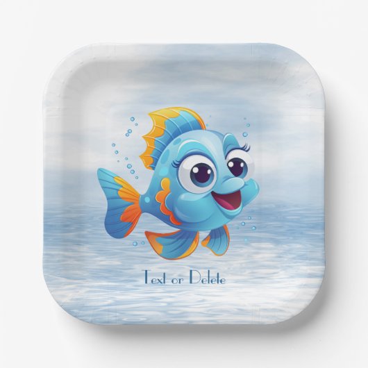 Bord blauw vispapier (Voorkant)