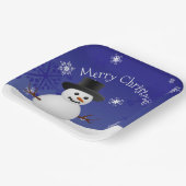 Bord blauw winterkerstpapier met winterrecycleerde (Gebogen)