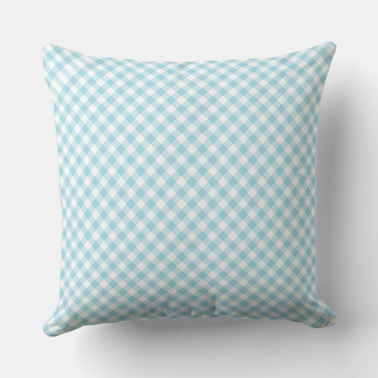 Bord Blauw Wit Diagonaal Controleer Gingham Patroo Kussen (Achterkant)