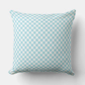 Bord Blauw Wit Diagonaal Controleer Gingham Patroo Kussen (Voorkant)