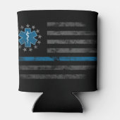 BORD BLAUWE LIJN EMT EMS Betsy Ross Amerikaanse vl Blikjeskoeler (Achterkant)