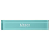 Bord blauwgroen Sky Personalized Name Naambordje (Voorkant)