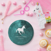 Bord blauwgroen Unicorn Wedding Paper (Feest)