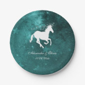 Bord blauwgroen Unicorn Wedding Paper (Voorkant)