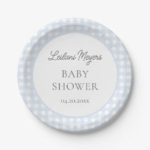 Bord Blue Gingham Classic Boys Baby shower