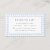 Bord Blue Gingham Classic Boys Baby shower Informatiekaartje (Voorkant)