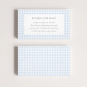 Bord Blue Gingham Classic Boys Baby shower Informatiekaartje