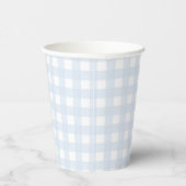 Bord Blue Gingham Classic Boys Baby shower Papieren Bekers (Rechts)