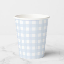Bord Blue Gingham Classic Boys Baby shower Papieren Bekers