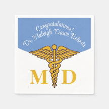 Bord Blue Medical School Afstuderen Caduceus