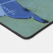 Bord Blue Water Lily gepersonaliseerde bureau matt Bureaumat (Hoek)