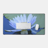 Bord Blue Water Lily gepersonaliseerde bureau matt Bureaumat (Keyboard & Muis)