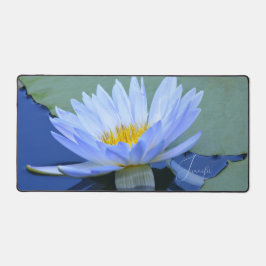 Bord Blue Water Lily gepersonaliseerde bureau matt Bureaumat