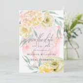 Bord Blush Coral Ivory Peony Flowers Kaart (Staand voorkant)