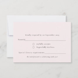 Bord Blush Pastel Roze Eenvoudige Minimal Plain So RSVP Kaartje