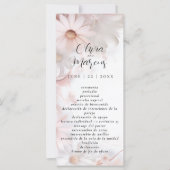 Bord Blush Roze Daisy Programa de bodas (Voorkant)