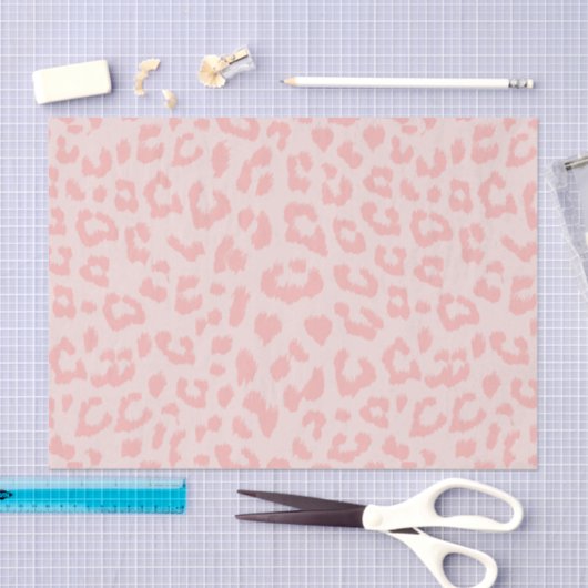 Bord Blush Roze Luipaard Print Tissuepapier (Craft)