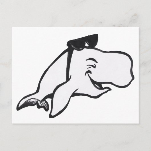 Bord Briefkaart voor het glimlachen van walvis (Voorkant)