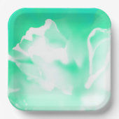 Bord Bright Seafoam Green Flower Print Paper (Voorkant)