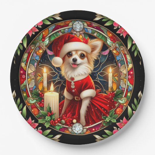 Bord Chihuahua Kerstman (Voorkant)