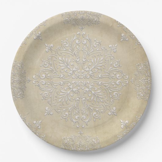 Bord Diamond Damask Lace Paper (Voorkant)