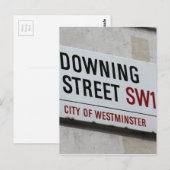 Bord Downing Street Briefkaart (Voorkant / Achterkant)