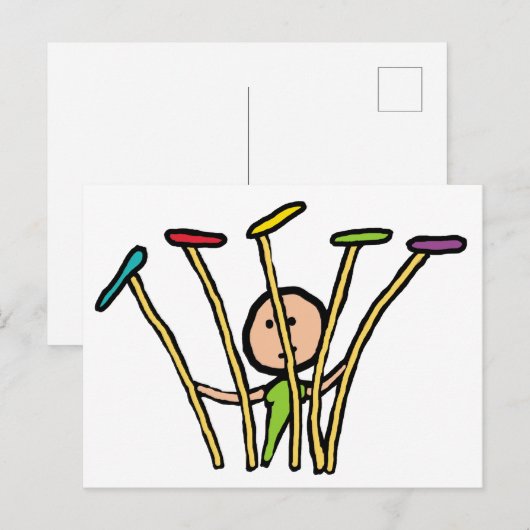 Bord draaien briefkaart (Voorkant / Achterkant)