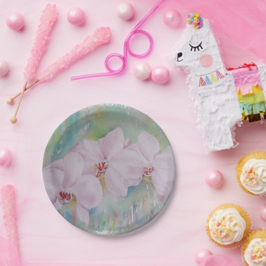 BORD DRIE WITTE ORCHIDEN PAPIER (Feest)