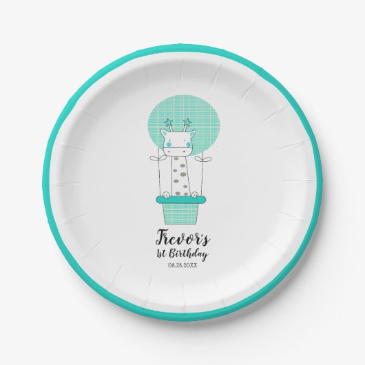 Bord eerste geboorte Giraffe  (Voorkant)