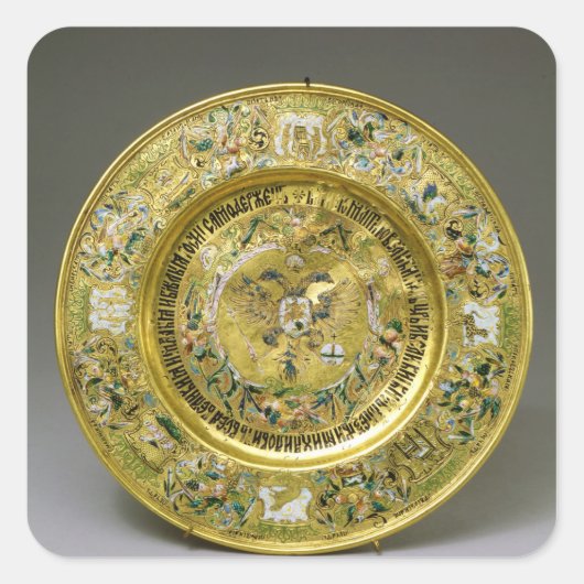 Bord eigendom van Tsar Alexei Mikhailovich Romanov Vierkante Sticker (Voorkant)