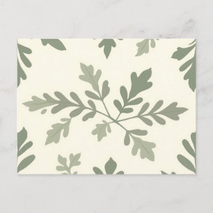 Bord en donkergroen bladpatroon Elegant Botanisch Briefkaart