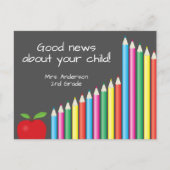 Bord en Potloden | Goed Nieuws van School Briefkaart (Voorkant)