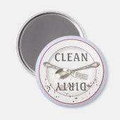 Bord- en Silverware Clean Dirty Dishwasmachine Magneet (Voorkant / Achterkant)