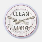 Bord- en Silverware Clean Dirty Dishwasmachine Magneet (Voorkant)