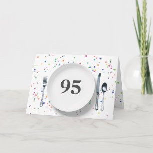 Bord en zilverwerk voor 95e verjaardag kaart