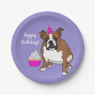  Bord Engelse Bulldog Birthday Paper