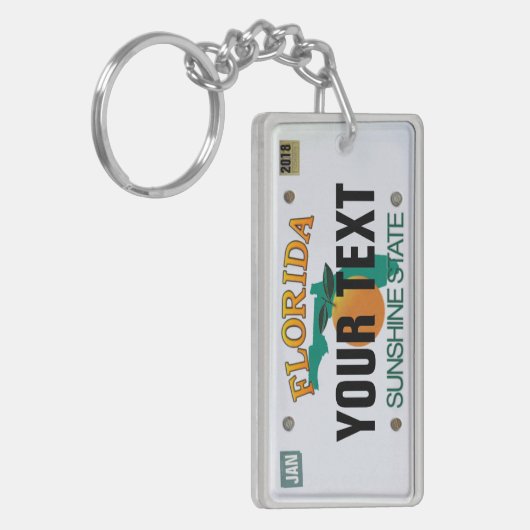 Bord Florida-licentie (aanpasbaar) Sleutelhanger (Voorkant Links)