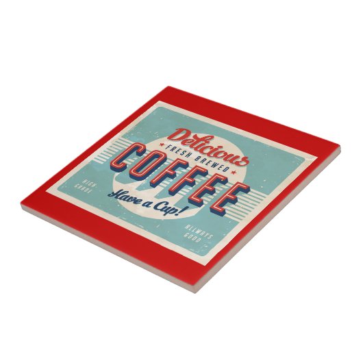 bord - Fresh Brewed Coffee Tegeltje (Zijkant)