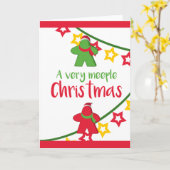 Bord Game Meeple Kerstmis Kaart (Gele Bloem)