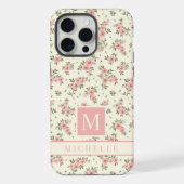 Bord Geel Bloemen Roze Bloemen iPhone Hoesje (Achterkant)