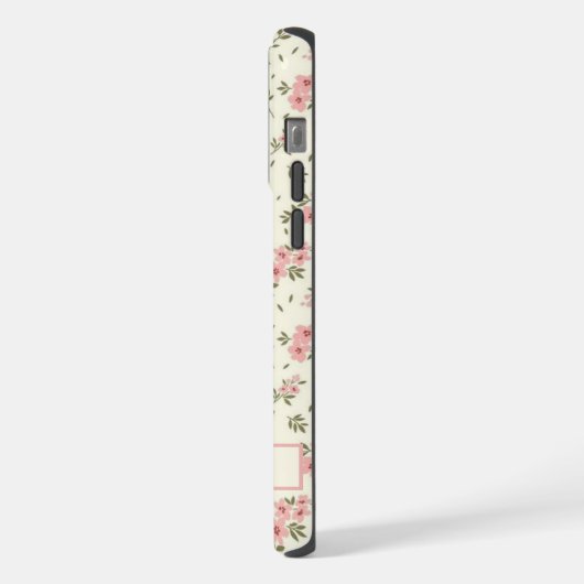  Bord Geel Bloemen Roze Bloemen iPhone Hoesje (Linkerkant)