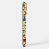 Bord geel bloemrood grijs bloemen iPhone Hoesje (Rechterkant)