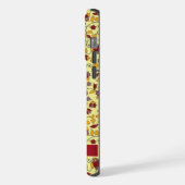 Bord geel bloemrood grijs bloemen iPhone Hoesje (Linkerkant)