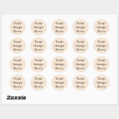 Bord geel crème perkament papier Sjabloon Ronde Sticker (Vel)